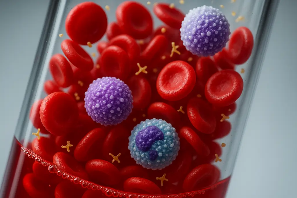 Globuli sanguigni al microscopio