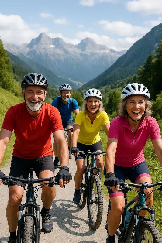 Donna che fa trekking in montagna, simbolo di vitalità e benessere over 40