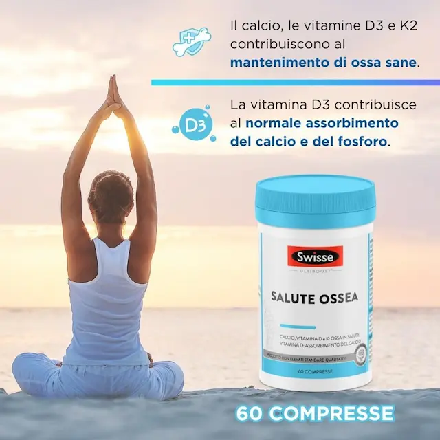 Swisse Ultiboost Salute Ossea - Integratore Naturale con Calcio Citrato, Vitamina D3 e K2