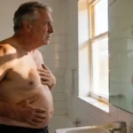 uomo spaventato allo specchio