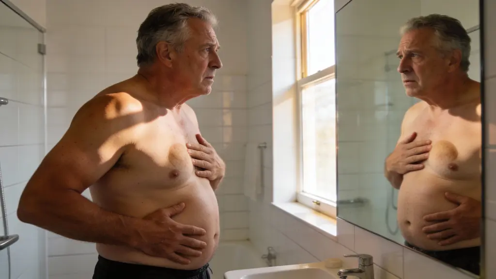 uomo spaventato allo specchio