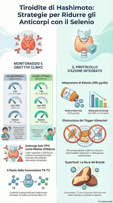 Infografica Ruolo del selenio nella tiroidite di Hashimoto