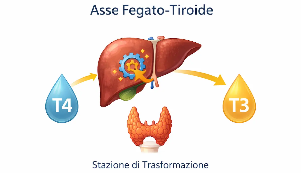 Diagramma Asse Fegato-Tiroide Conversione Ormonale