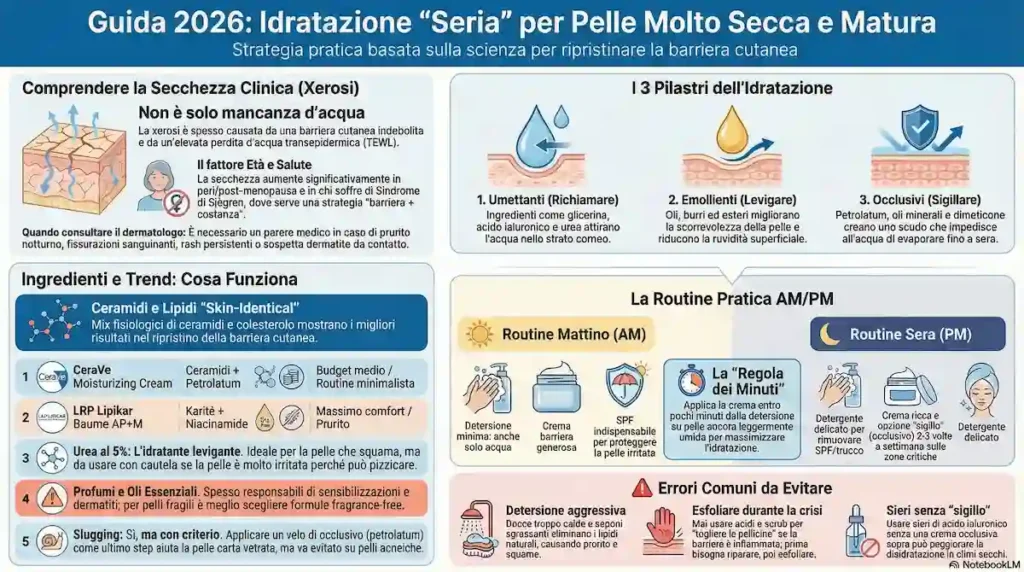 Skincare pelle secca Skincare pelle secca e disidratata