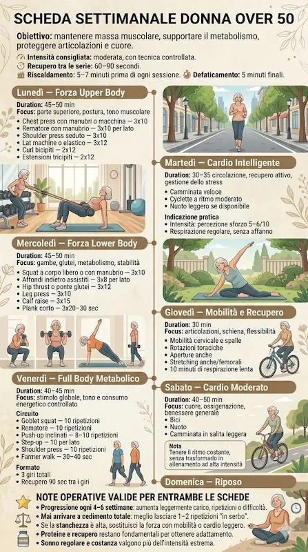 SCHEDA SETTIMANALE ATTIVITa' fisica per la salute della colonna per le donne
