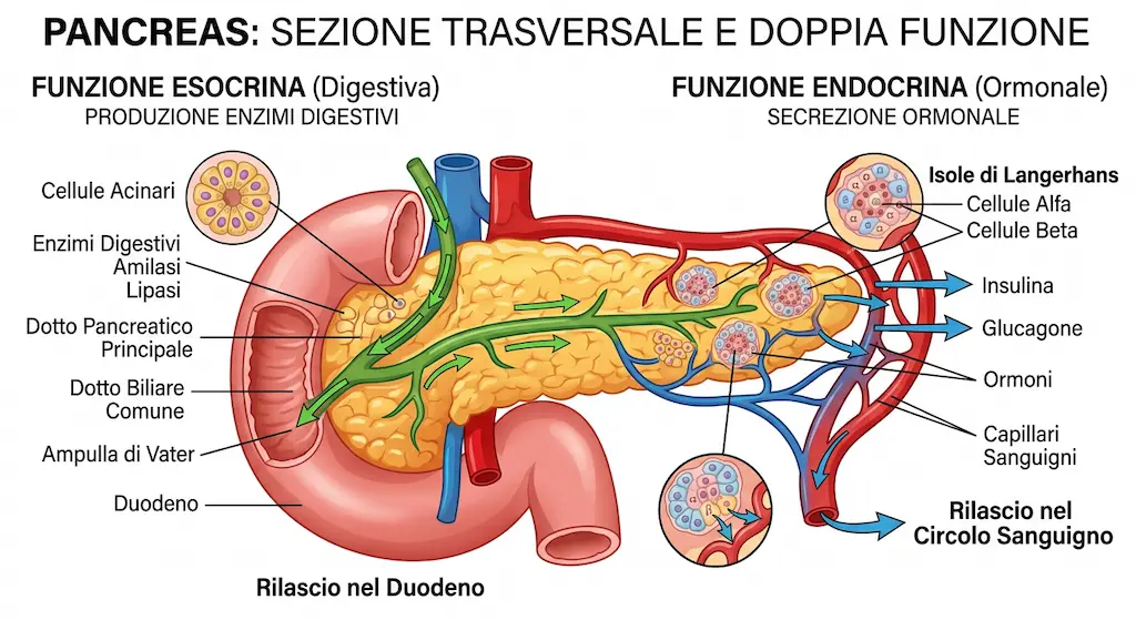 pancreas - funzione endocrina ed esocrina
